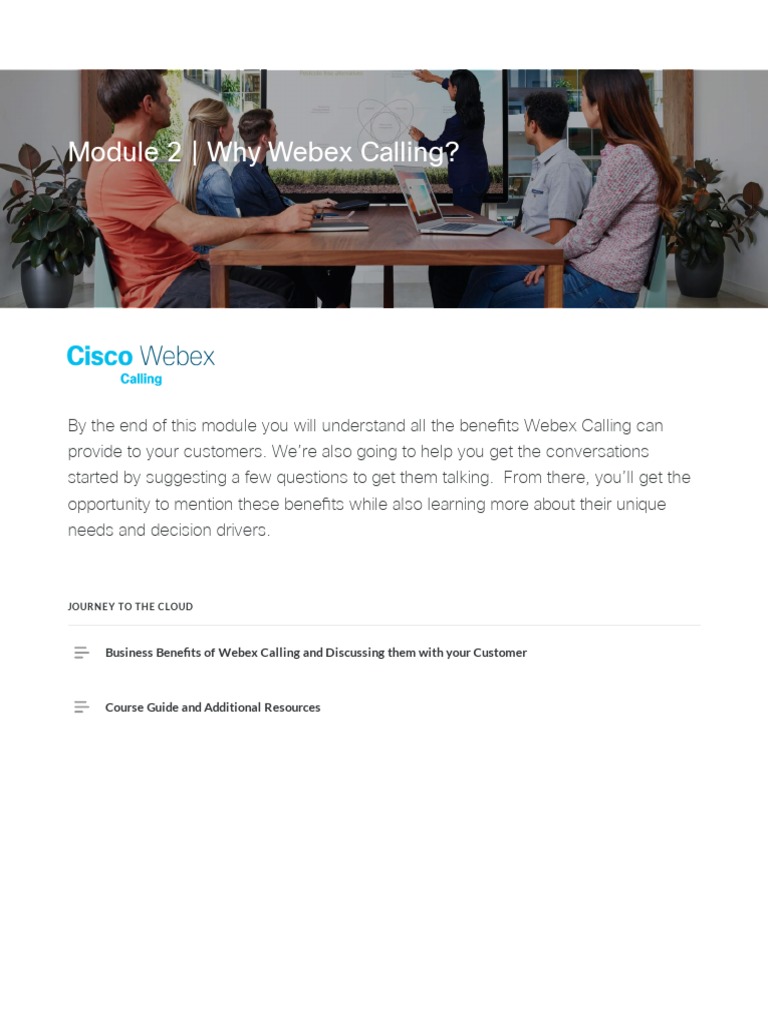 Module 2 Why ex Calling Sales Guide PDF Videotelephony Security