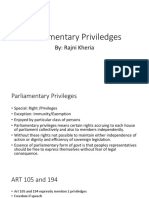 Parliamentary Priviledges
