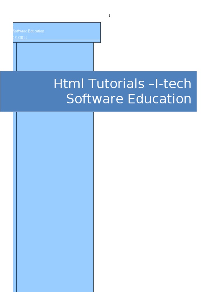HTML Tutorials - I-Tech Software Education | PDF | Hyperlink | Html Element