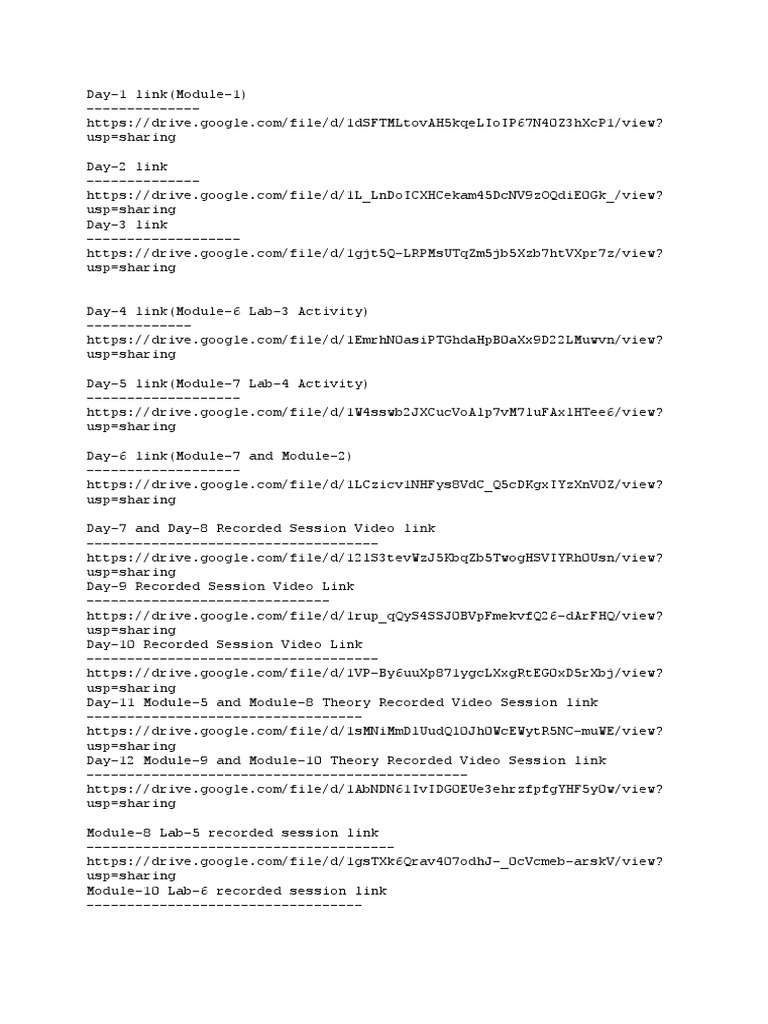 All Days Recorded Session Links Aws Cloud Foundations PPT Download