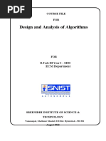 DAA Course File III Year II SEM