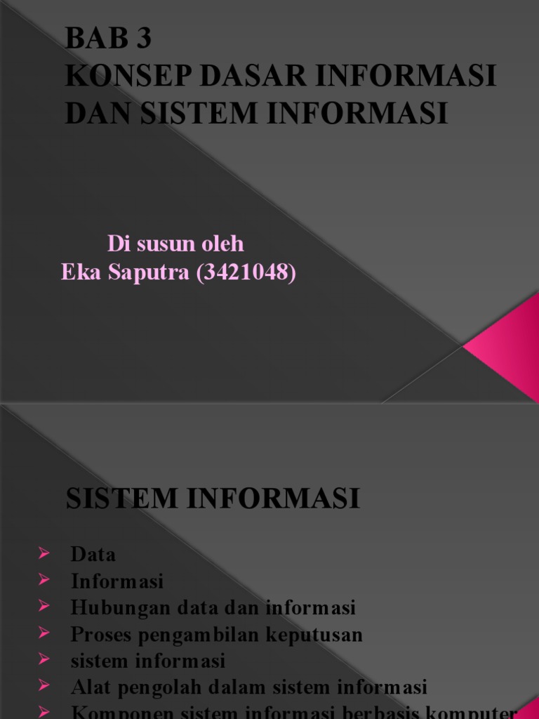 Bab 3 Konsep Dasar Informasi Dan Sistem Informasi | PDF | Karier ...