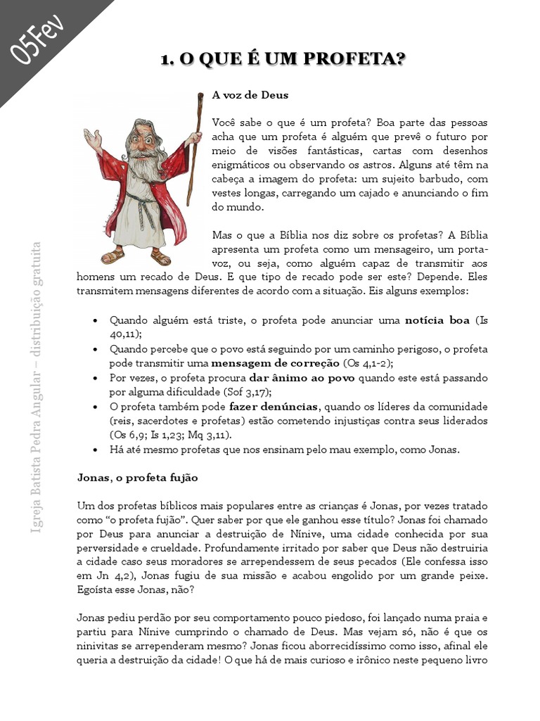 O Que São Profetas Pdf Jonas Igreja Cristã