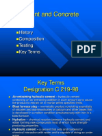 Cement and Concrete: History Composition Testing Key Terms