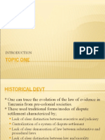 Historical Development of Evidence Law in Tanzania