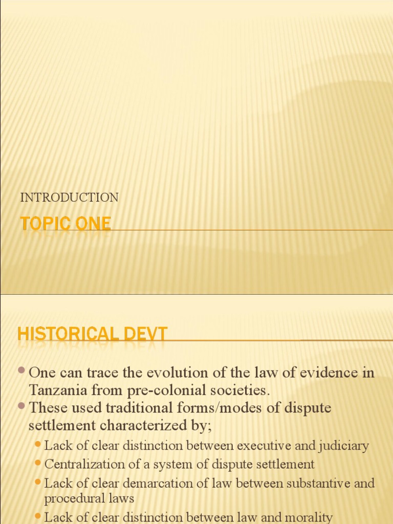 Evolution of Evidence Law in Tanzania | PDF | Evidence | Evidence (Law)