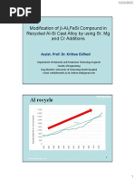 Modification of b-Al5FeSi Compound in Recycled Al-Si Cast Alloy by Using SR, MG and CR Additions