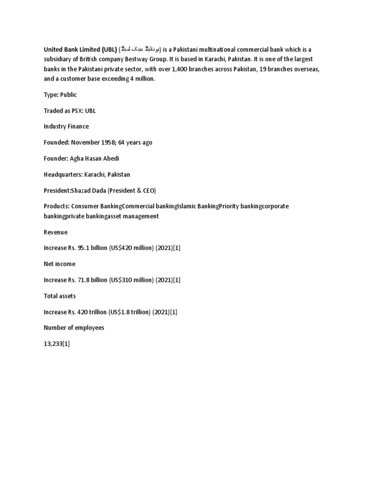 profile-of-united-bank-limited-pakistan-s-largest-private-sector-bank