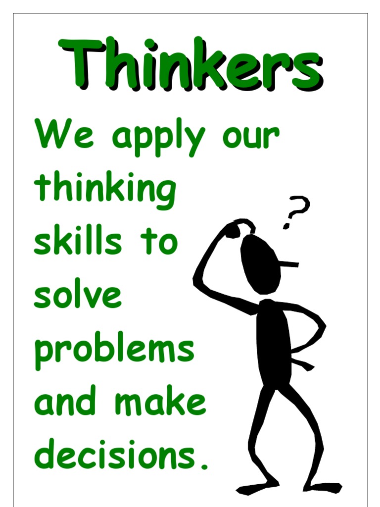 IB Learner Profile: Thinkers Poster | PDF | Pedagogy | Learning