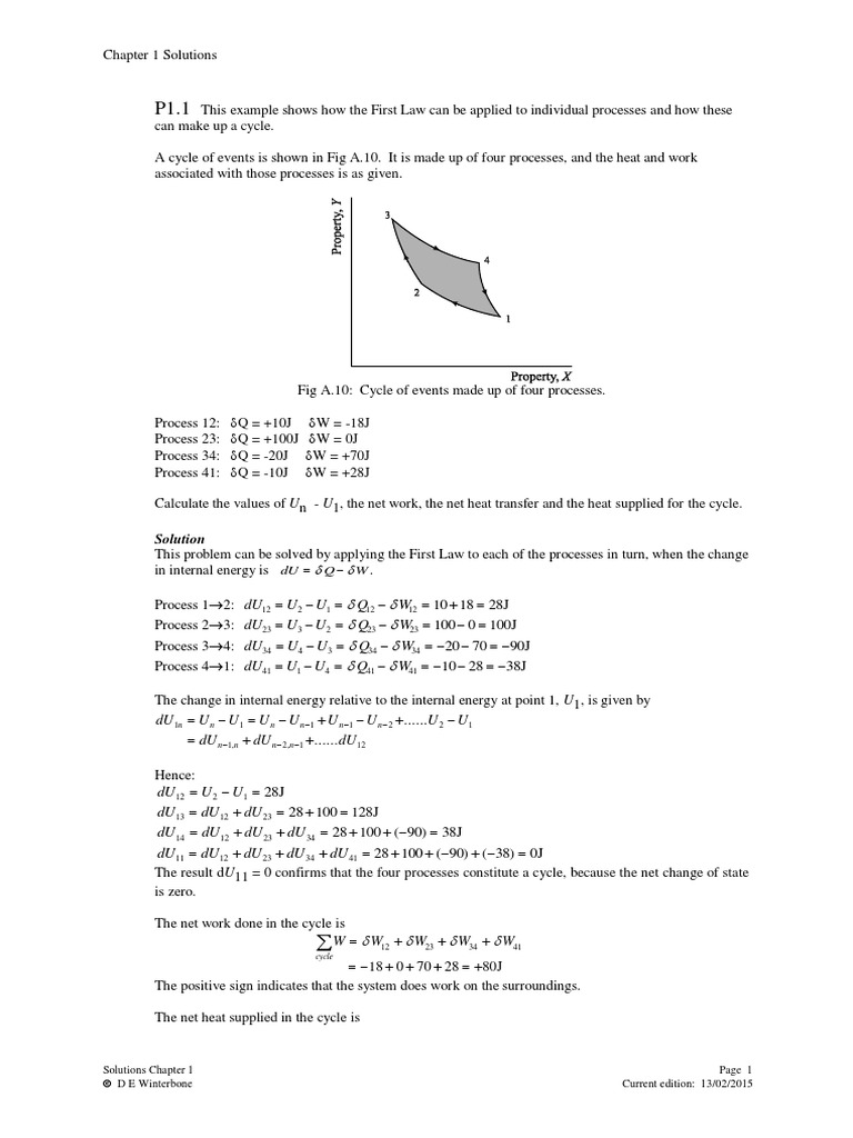 Chapter 1 Thermodynamics Solutions | PDF | Heat | Fluid Dynamics