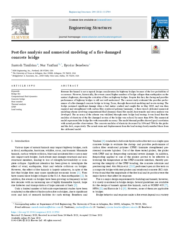 Post-Fire Analysis and Numerical Modeling of A Fire-Damaged Concrete ...