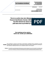 Tax Compliance Certificate PDF