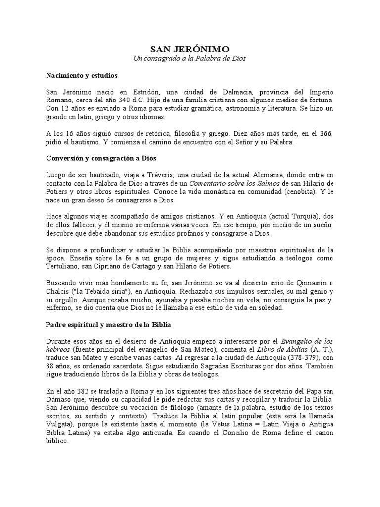 San Jerónimo (Biografía) PDF Jerome