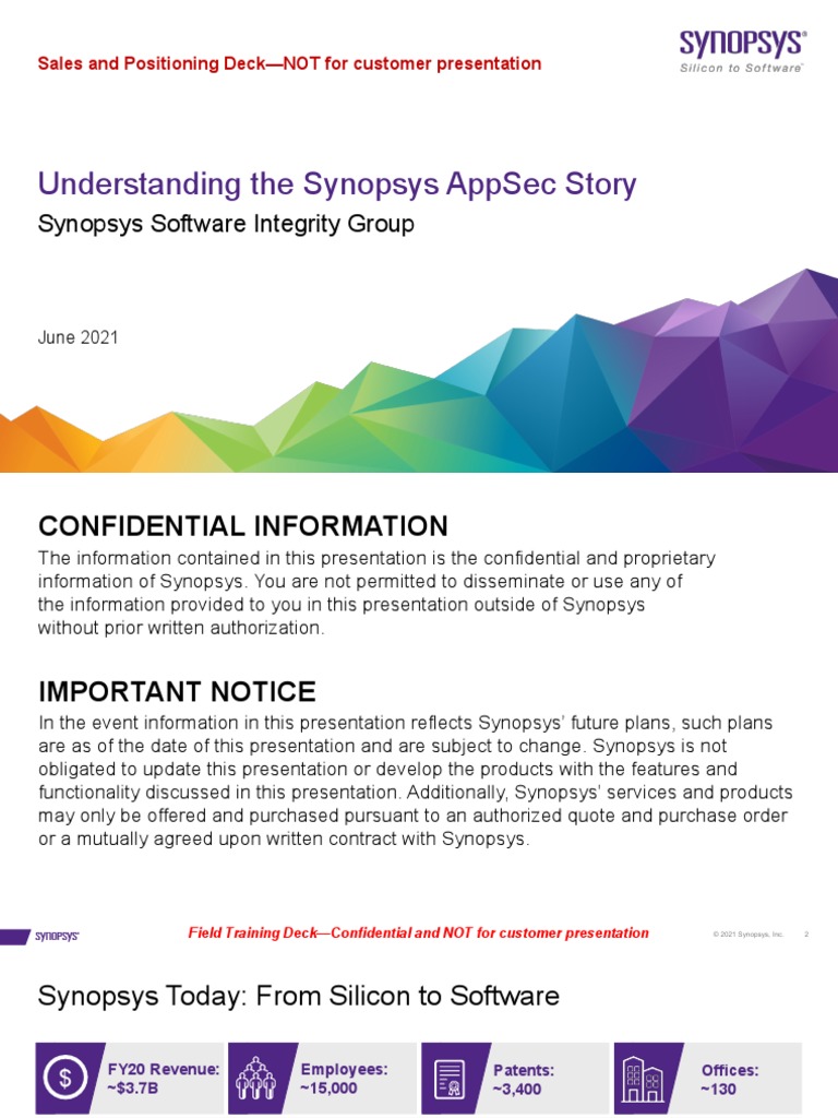 Synopsys AppSec Story June 2021 | PDF | Vulnerability (Computing ...