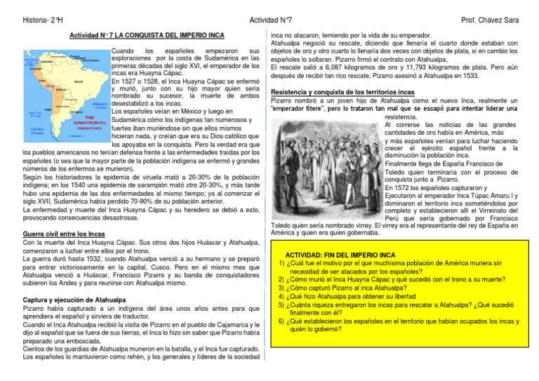 Actividad #7 Conquista de Los Aztecas | PDF | Imperio Inca | Francisco ...