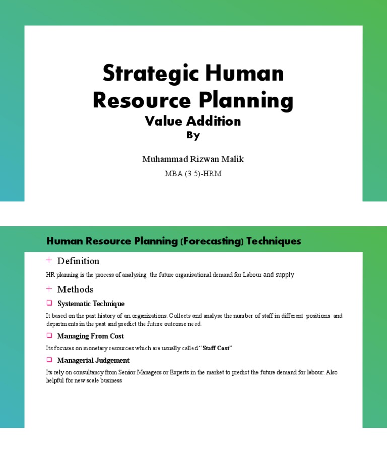 Strategic Human Resource Planning PDF
