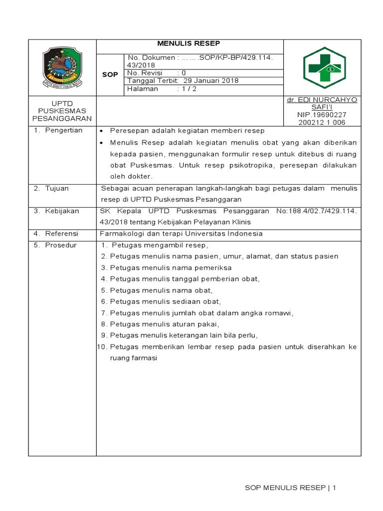 MENGATUR RESEP MEDIS | PDF
