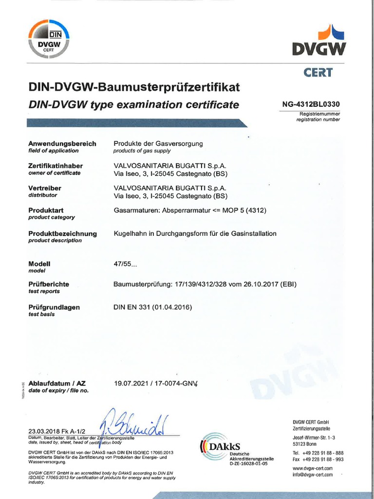 DVGW NG-4312BL0330 | PDF