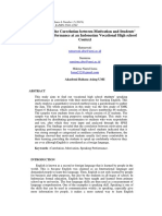 A Study On The Correlation Between Motivation and Students' Speaking Performance at An Indonesian Vocational High School Context