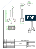 Biela de motor com dimensões e detalhes de fabricação