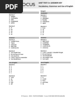 Focus2 2E Unit Test Vocabulary Grammar UoE Unit6 GroupA B ANSWERS