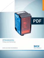 Folheto técnico do sensor de nível de enchimento DT35-B15251