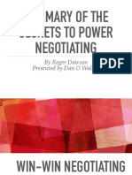 Summary of The Secrets To Power Negotiating: by Roger Dawson Presented by Dan O Walker