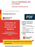 Entrevista de Evaluación y Devolución de Hipótesis