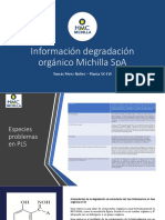 Informe degradación orgánico Michilla SpA