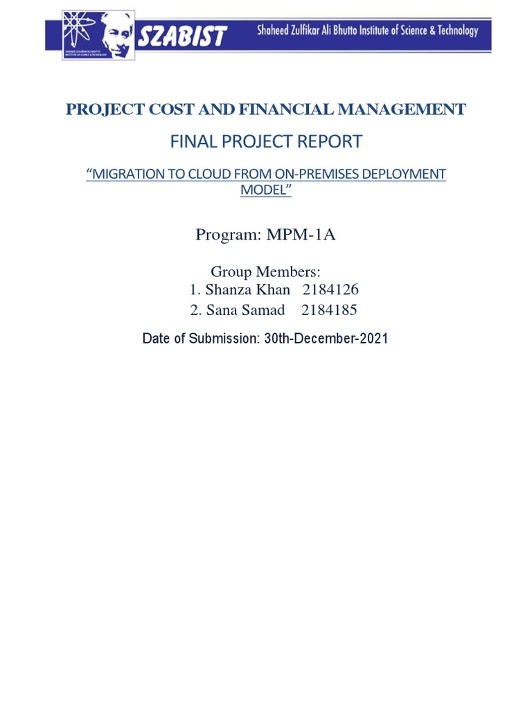 Cloud Migration Project Report | PDF | Cloud Computing | Project Management