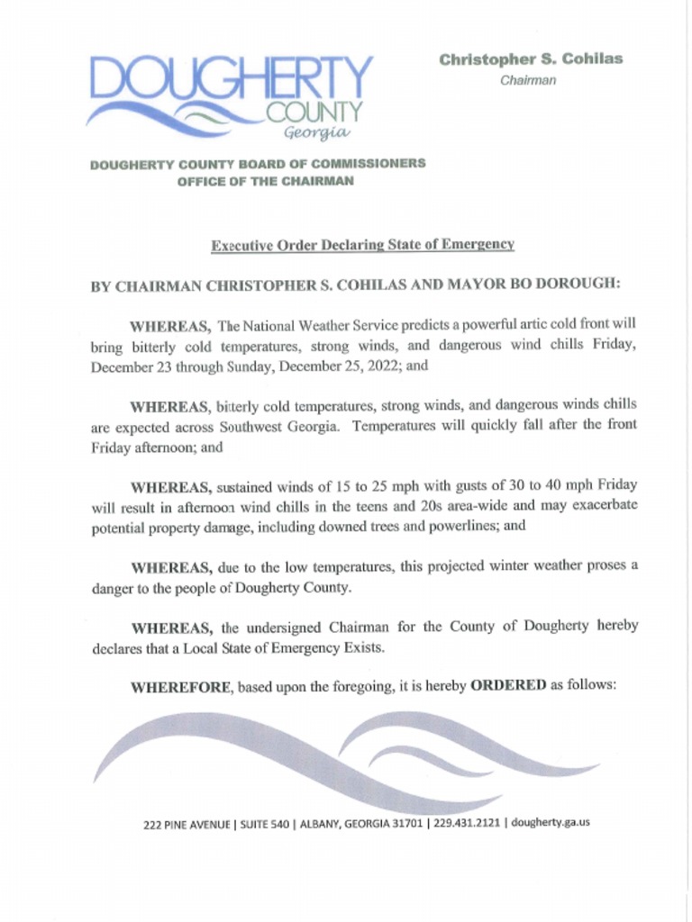 Dougherty County State of Emergency (Weather) PDF