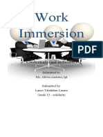 Work Immersion Credentials Report