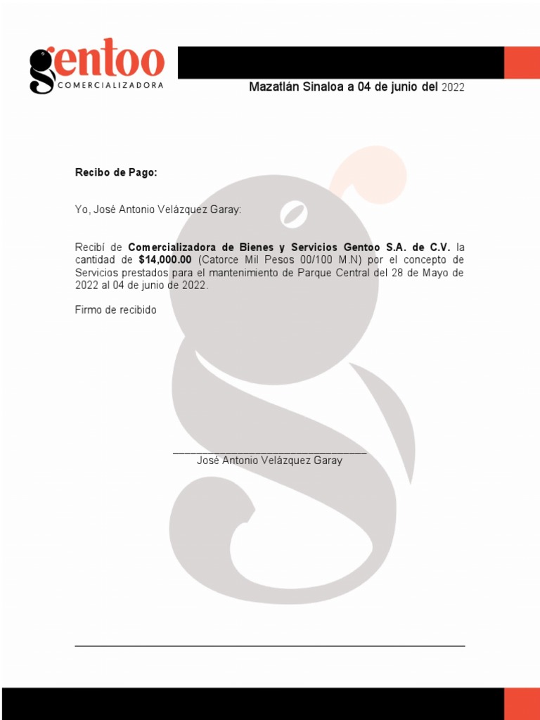 Recibos de pago por servicios prestados y elaboración de cimbra | PDF