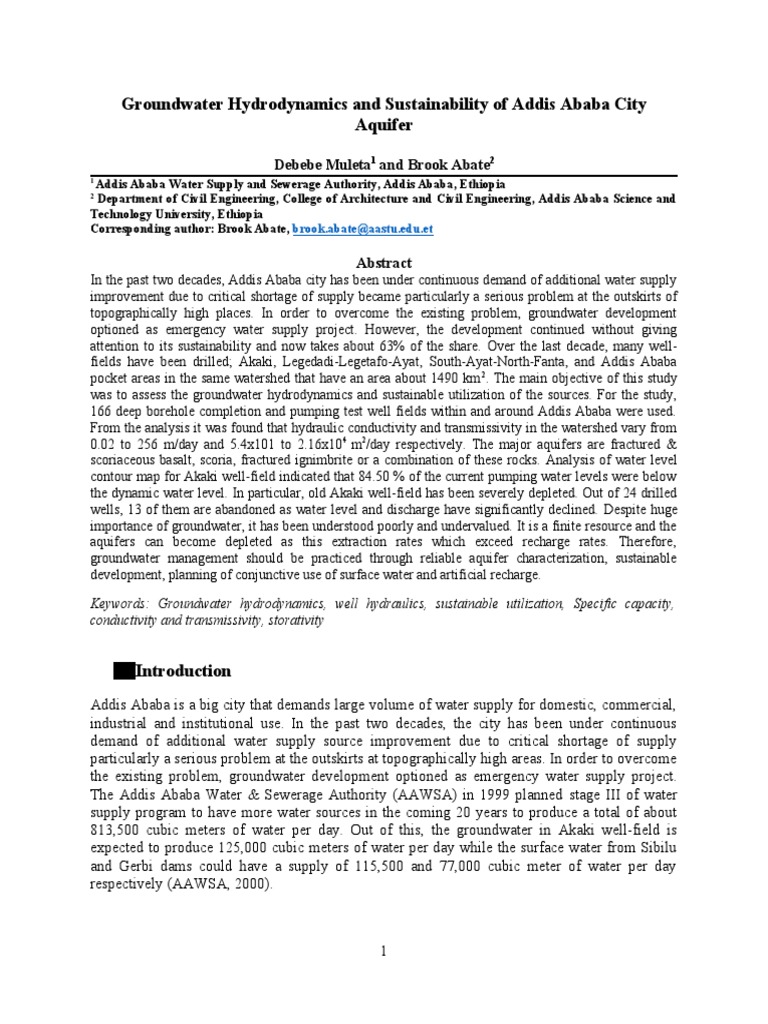 Groundwater Article Pdf Aquifer Groundwater