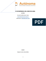 La Escasez Económica Del 2020 en Lima (Informe Academico)