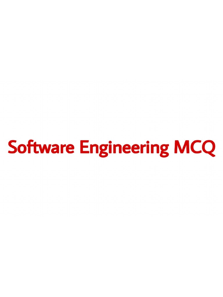 Software Engineering MCQ PDF
