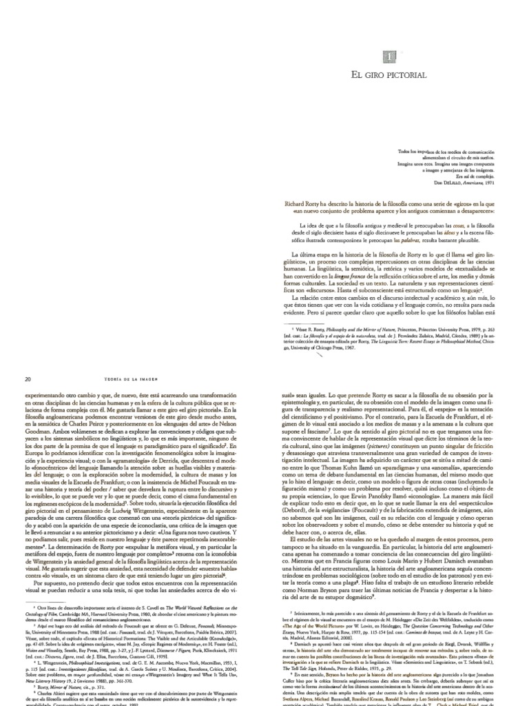 W.J. T. Mitchell - El Giro Pictorial | PDF | Imagen | Richard Rorty