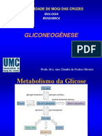 Gliconeogênese ocorre principalmente no fígado