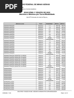SISU/UFMG 2025: Notas de Corte por Curso | PDF | Engenharia