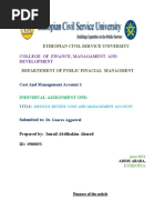 Individual Assignment Cost and Management Account