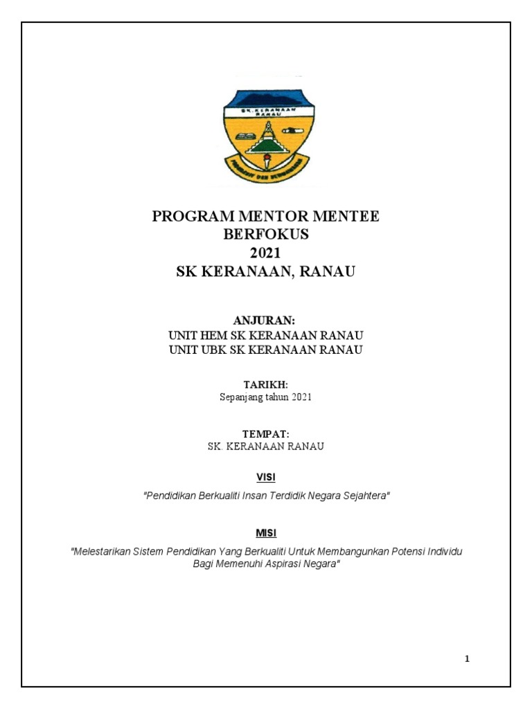 Program Mentor Mentee SK Keranaan 2021 | PDF