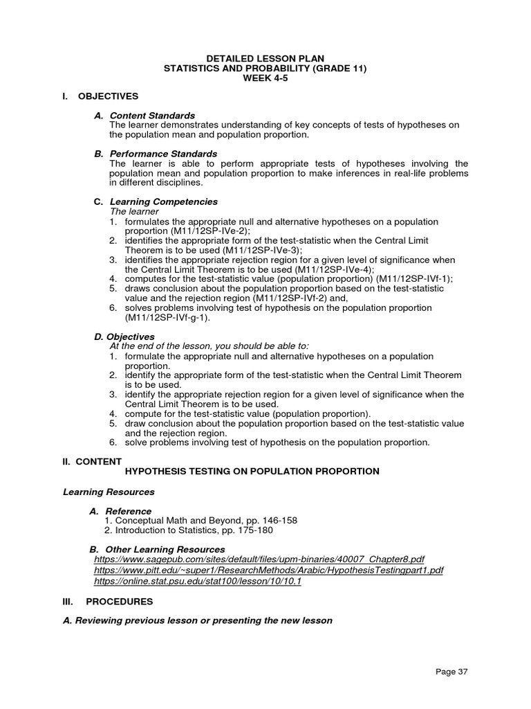 Hypothesis Testing in Statistics | PDF | Statistical Hypothesis Testing ...