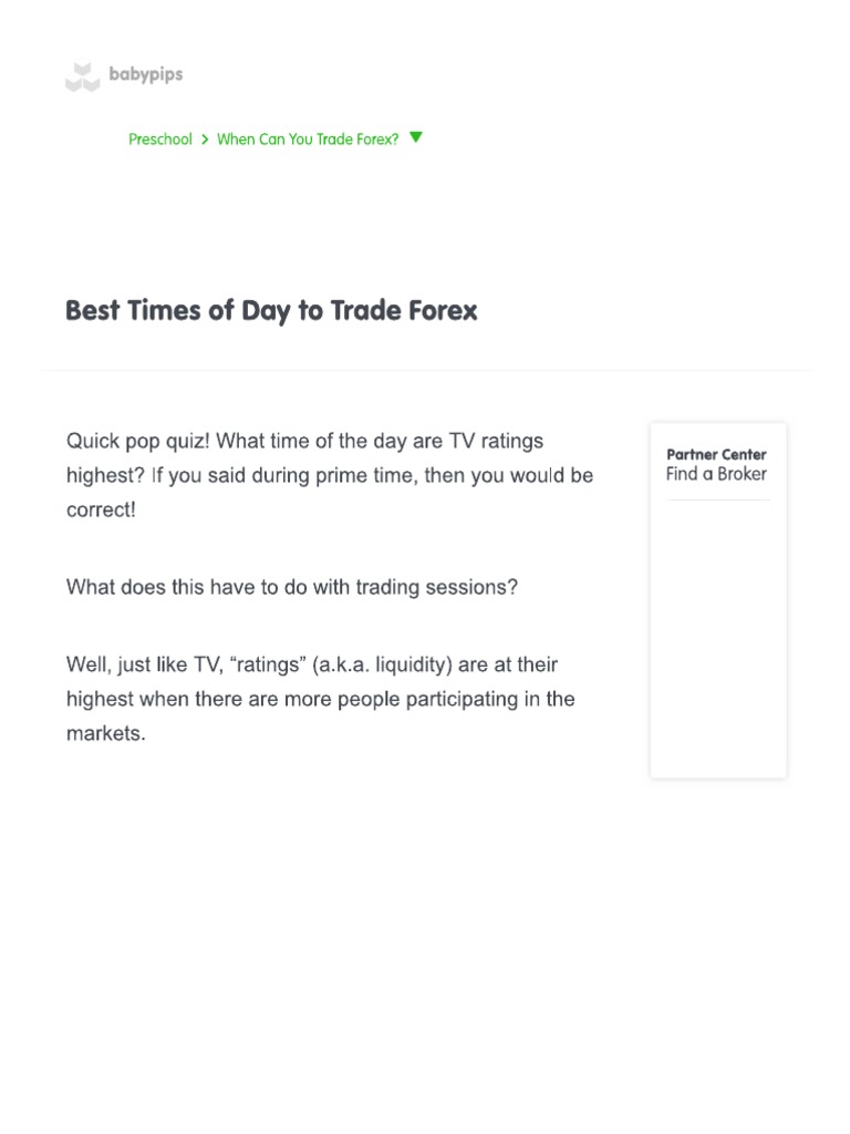 Best Time of Day To Trade Forex | PDF