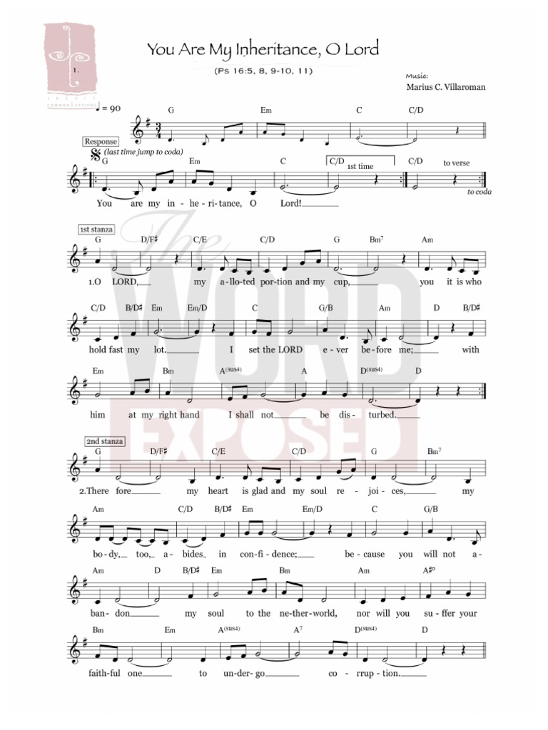 PSALM - You Are My Inheritance, O Lord (Ps16) 1 | PDF
