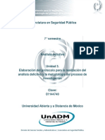 Unidad 3 Elaboracion Del Protocolo para La Realizacion Del Analisis Delictivo y La Metodologia