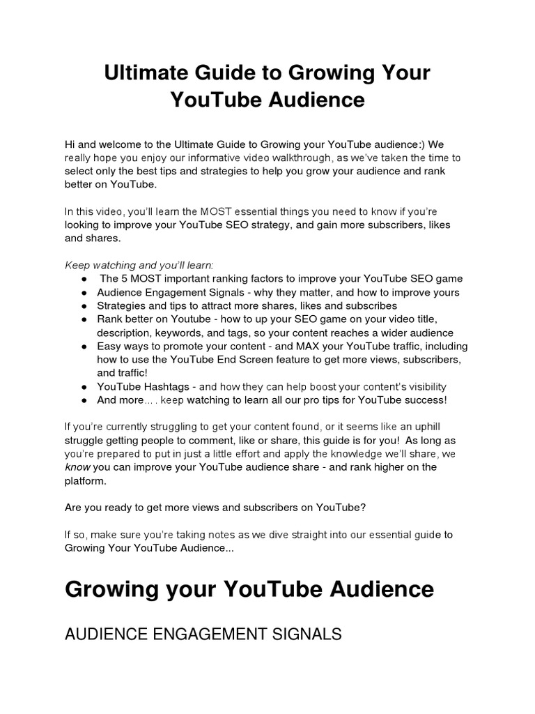 Youtube Ranking Guide 2022 | Download Free PDF | Search Engine ...