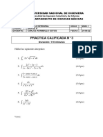 Calculo Integral: Hallar integrales en practica calificada n° 3