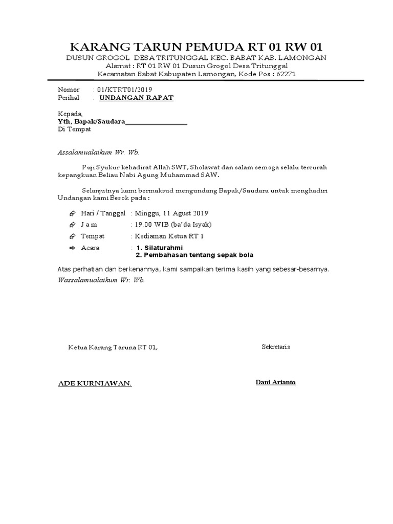 Undangan RT | PDF