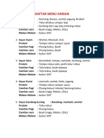 Daftar Menu Harian