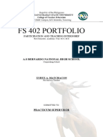 Fs 402 Portfolio: Participation and Teaching Internship